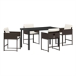 Afuera Living 5 Piece Poly Rattan Garden Dining Set with Cushions in Brown