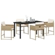 Afuera Living 5 Piece Poly Rattan Garden Dining Set with Cushions in Beige