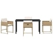 Afuera Living 5 Piece Poly Rattan Garden Dining Set with Cushions in Beige