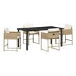 Afuera Living 5 Piece Poly Rattan Garden Dining Set with Cushions in Beige