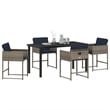 Afuera Living 5 Piece Poly Rattan Garden Dining Set with Cushions in Gray