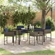 Afuera Living 5 Piece Poly Rattan Garden Dining Set with Cushions in Gray