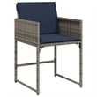 Afuera Living 5 Piece Poly Rattan Garden Dining Set with Cushions in Gray