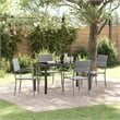 Afuera Living 5 Piece Poly Rattan Garden Dining Set with Cushions in Gray