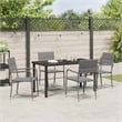 Afuera Living 5 Piece Poly Rattan Garden Dining Set with Cushions in Gray