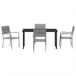 Afuera Living 5 Piece Poly Rattan Garden Dining Set with Cushions in Gray