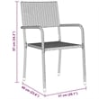 Afuera Living 5 Piece Poly Rattan Garden Dining Set with Cushions in Gray