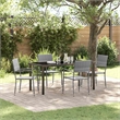 Afuera Living 5 Piece Poly Rattan Garden Dining Set with Cushions in Gray