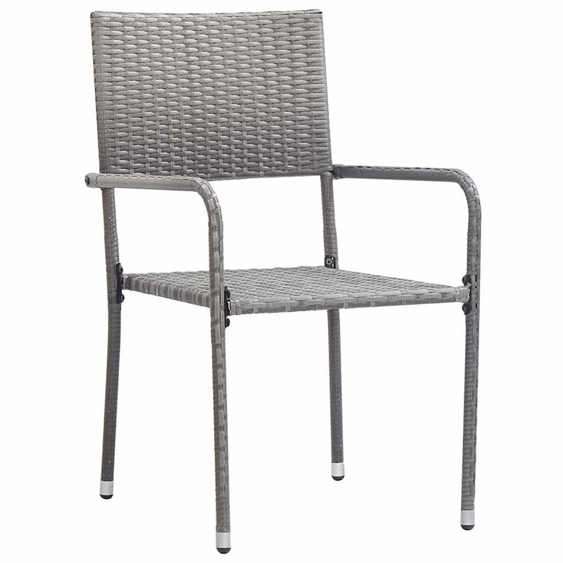 Afuera Living 5 Piece Poly Rattan Garden Dining Set with Cushions in Gray