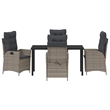Afuera Living 5 Piece Poly Rattan Garden Dining Set with Cushions in Black