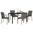 Afuera Living 5 Piece Poly Rattan Garden Dining Set with Cushions in Gray