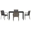 Afuera Living 5 Piece Poly Rattan Garden Dining Set with Cushions in Gray