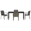 Afuera Living 5 Piece Poly Rattan Garden Dining Set with Cushions in Gray