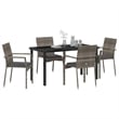 Afuera Living 5 Piece Poly Rattan Garden Dining Set with Cushions in Gray