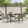 Afuera Living 5 Piece Poly Rattan Garden Dining Set with Cushions in Gray