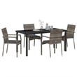 Afuera Living 5 Piece Poly Rattan Garden Dining Set with Cushions in Gray