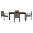 Afuera Living 5 Piece Poly Rattan Garden Dining Set with Cushions in Gray