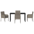 Afuera Living 5 Piece Poly Rattan Garden Dining Set with Cushions in Gray