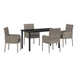 Afuera Living 5 Piece Poly Rattan Garden Dining Set with Cushions in Gray