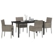 Afuera Living 5 Piece Poly Rattan Garden Dining Set with Cushions in Gray