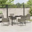 Afuera Living 5 Piece Poly Rattan Garden Dining Set with Cushions in Gray
