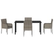 Afuera Living 5 Piece Poly Rattan Garden Dining Set with Cushions in Gray