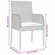 Afuera Living 5 Piece Poly Rattan Garden Dining Set with Cushions in Gray