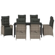 Afuera Living 7 Piece Poly Rattan Garden Dining Set with Cushions in Gray