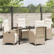 Afuera Living 5 Piece Poly Rattan Garden Dining Set with Cushions in Beige