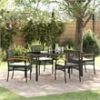 Afuera Living Contemporary 5 Piece Rattan Garden Dining Set in Black