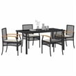 Afuera Living Contemporary 5 Piece Rattan Garden Dining Set in Black