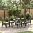 Afuera Living Contemporary 7 Piece Rattan Garden Dining Set in Black
