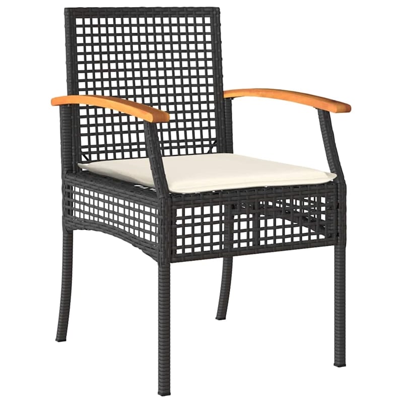 Afuera Living Contemporary 7 Piece Rattan Garden Dining Set in Black