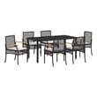 Afuera Living Contemporary 7 Piece Rattan Garden Dining Set in Black