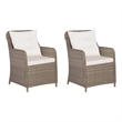 Afuera Living 3 Piece Poly Rattan Garden Dining Set in Brown/Cream White