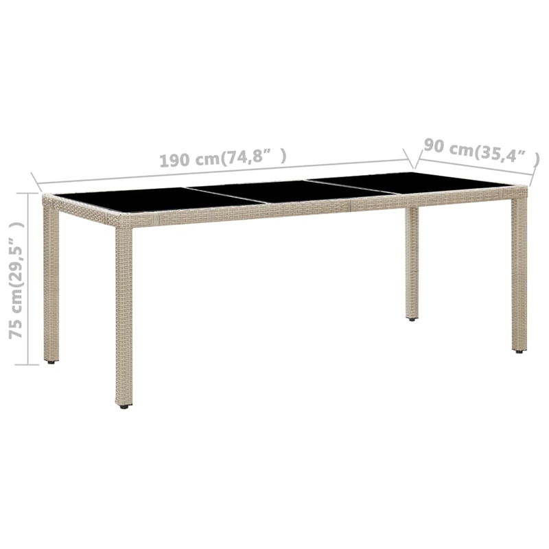 Afuera Living 9 Piece Poly Rattan Garden Dining Set in Beige/Cream White