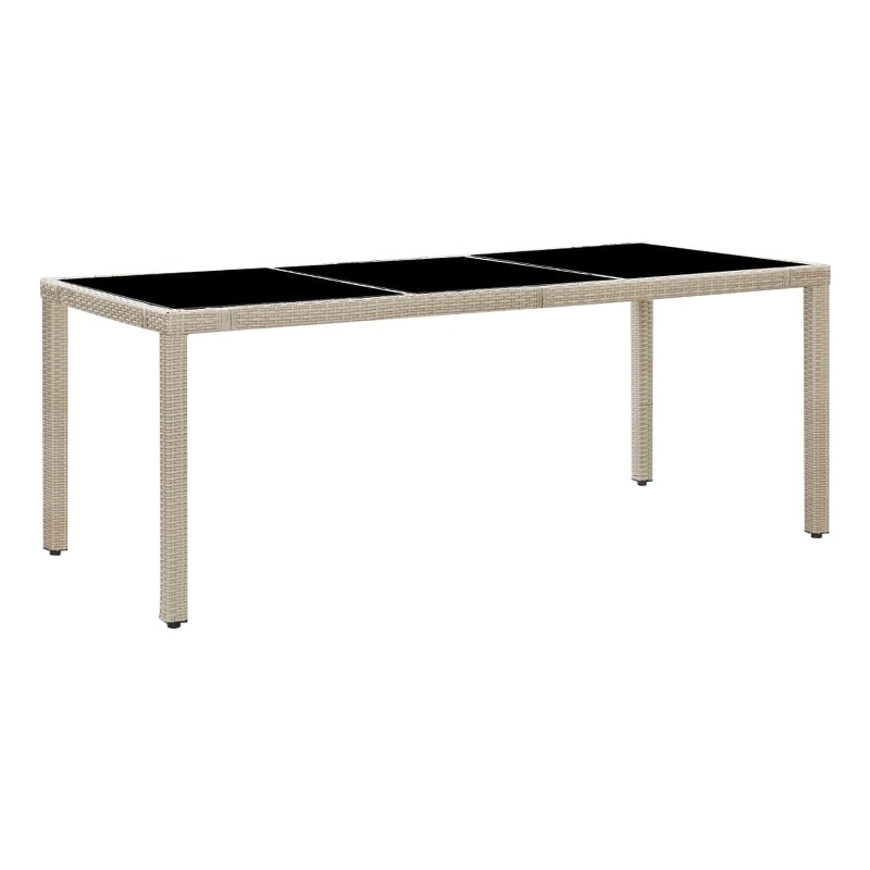 Afuera Living 9 Piece Poly Rattan Garden Dining Set in Beige/Cream White