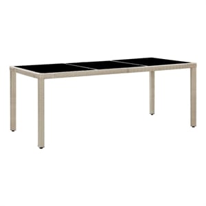 Afuera Living 9 Piece Poly Rattan Garden Dining Set in Beige/Cream White