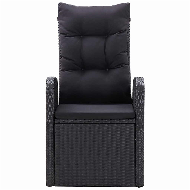 Afuera Living 11 Piece Poly Rattan Garden Dining Set with Cushion in Black