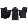 Afuera Living 11 Piece Poly Rattan Garden Dining Set with Cushion in Black