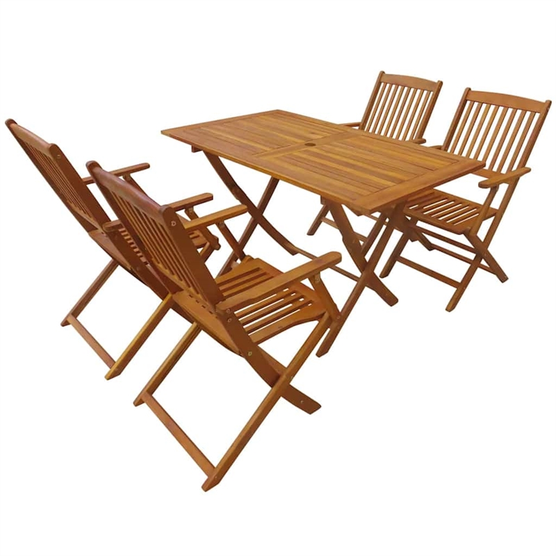 Afuera Living Contemporary 5 Piece Garden Dining Set in Brown