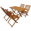 Afuera Living Contemporary 5 Piece Garden Dining Set in Brown