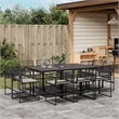 Afuera Living 11 Piece Poly Rattan Garden Dining Set in Black/Cream White