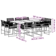 Afuera Living 11 Piece Poly Rattan Garden Dining Set in Black/Cream White