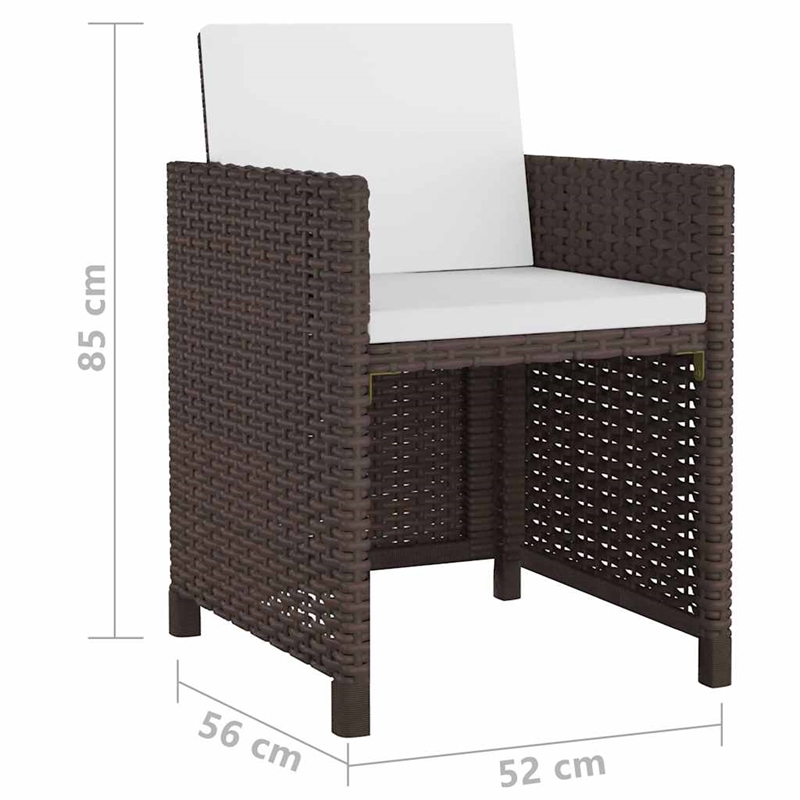 Afuera Living 13 Piece Rattan Garden Dining Set in Brown/Cream White