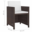 Afuera Living 13 Piece Rattan Garden Dining Set in Brown/Cream White