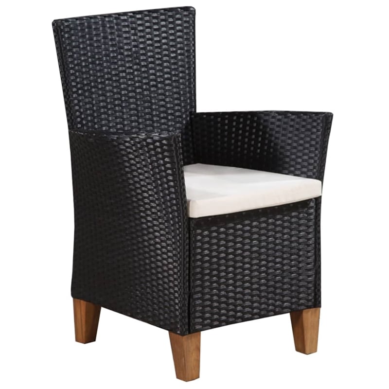 Afuera Living 9 Piece Rattan Garden Dining Set in Black and Brown