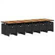 Afuera Living 17 Pc Poly Rattan Garden Dining Set with Cushions in Black & Brown