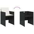 Afuera Living 17 Pc Poly Rattan Garden Dining Set with Cushions in Black & Brown