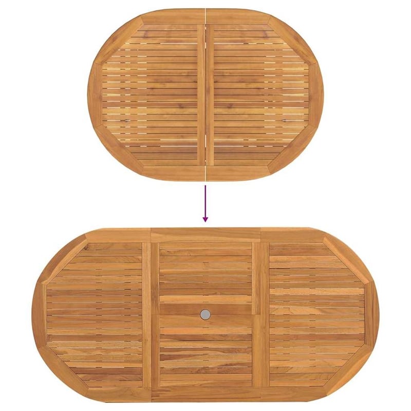 Afuera Living 5 Piece Solid Teak Wood Garden Dining Set in Brown